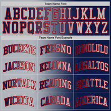Laden Sie das Bild in den Galerie-Viewer, Custom Navy Gray-Red Authentic Gradient Fashion Basketball Jersey
