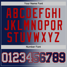 Laden Sie das Bild in den Galerie-Viewer, Custom Navy Gray-Red Authentic Gradient Fashion Basketball Jersey