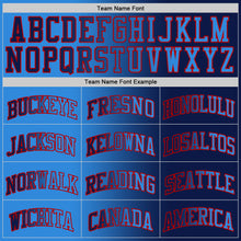 Laden Sie das Bild in den Galerie-Viewer, Custom Navy Powder Blue-Red Authentic Gradient Fashion Basketball Jersey