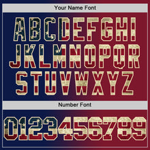 Laden Sie das Bild in den Galerie-Viewer, Custom Navy Vintage USA Flag Maroon-Cream Authentic Gradient Fashion Basketball Jersey