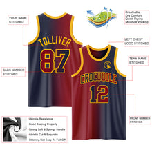 Laden Sie das Bild in den Galerie-Viewer, Custom Navy Maroon-Gold Authentic Gradient Fashion Basketball Jersey