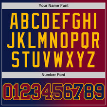 Laden Sie das Bild in den Galerie-Viewer, Custom Navy Maroon-Gold Authentic Gradient Fashion Basketball Jersey