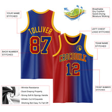 Laden Sie das Bild in den Galerie-Viewer, Custom Royal Red-Gold Authentic Gradient Fashion Basketball Jersey