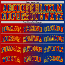 Laden Sie das Bild in den Galerie-Viewer, Custom Royal Red-Gold Authentic Gradient Fashion Basketball Jersey