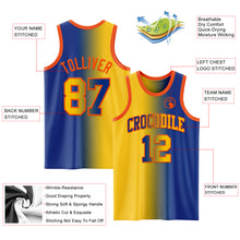 Laden Sie das Bild in den Galerie-Viewer, Custom Royal Yellow-Orange Authentic Gradient Fashion Basketball Jersey