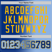 Laden Sie das Bild in den Galerie-Viewer, Custom Royal Light Blue-Gold Authentic Gradient Fashion Basketball Jersey