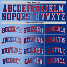 Laden Sie das Bild in den Galerie-Viewer, Custom Royal Light Blue-Red Authentic Gradient Fashion Basketball Jersey