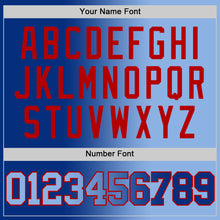 Laden Sie das Bild in den Galerie-Viewer, Custom Royal Light Blue-Red Authentic Gradient Fashion Basketball Jersey