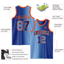 Laden Sie das Bild in den Galerie-Viewer, Custom Royal Light Blue-Orange Authentic Gradient Fashion Basketball Jersey