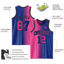 Laden Sie das Bild in den Galerie-Viewer, Custom Royal Pink-Black Authentic Gradient Fashion Basketball Jersey