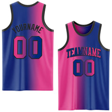 Laden Sie das Bild in den Galerie-Viewer, Custom Royal Pink-Black Authentic Gradient Fashion Basketball Jersey