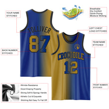 Загрузить изображение в средство просмотра галереи, Custom Royal Old Gold-Black Authentic Gradient Fashion Basketball Jersey