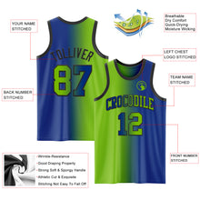 Laden Sie das Bild in den Galerie-Viewer, Custom Royal Neon Green-Black Authentic Gradient Fashion Basketball Jersey