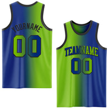 Laden Sie das Bild in den Galerie-Viewer, Custom Royal Neon Green-Black Authentic Gradient Fashion Basketball Jersey