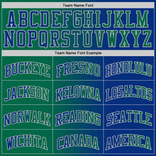 Laden Sie das Bild in den Galerie-Viewer, Custom Royal Kelly Green-Gray Authentic Gradient Fashion Basketball Jersey