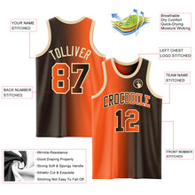 Laden Sie das Bild in den Galerie-Viewer, Custom Brown Orange-Cream Authentic Gradient Fashion Basketball Jersey