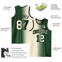 Загрузить изображение в средство просмотра галереи, Custom Green Cream-Black Authentic Gradient Fashion Basketball Jersey