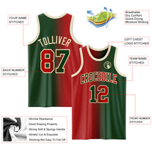 Загрузить изображение в средство просмотра галереи, Custom Green Red-Cream Authentic Gradient Fashion Basketball Jersey