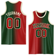 Загрузить изображение в средство просмотра галереи, Custom Green Red-Cream Authentic Gradient Fashion Basketball Jersey