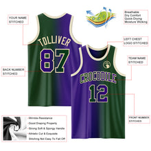 Загрузить изображение в средство просмотра галереи, Custom Green Purple-Cream Authentic Gradient Fashion Basketball Jersey