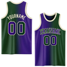 Загрузить изображение в средство просмотра галереи, Custom Green Purple-Cream Authentic Gradient Fashion Basketball Jersey