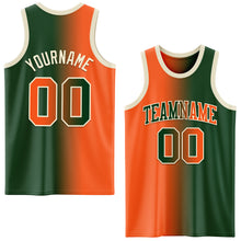 Загрузить изображение в средство просмотра галереи, Custom Green Orange-Cream Authentic Gradient Fashion Basketball Jersey