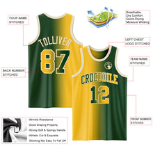 Загрузить изображение в средство просмотра галереи, Custom Green Gold-Cream Authentic Gradient Fashion Basketball Jersey