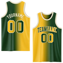 Загрузить изображение в средство просмотра галереи, Custom Green Gold-Cream Authentic Gradient Fashion Basketball Jersey