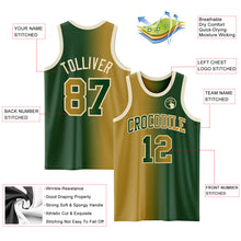 Загрузить изображение в средство просмотра галереи, Custom Green Old Gold-Cream Authentic Gradient Fashion Basketball Jersey