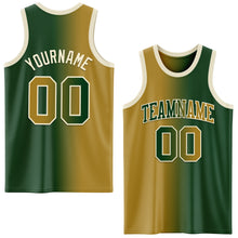Загрузить изображение в средство просмотра галереи, Custom Green Old Gold-Cream Authentic Gradient Fashion Basketball Jersey