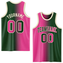 Laden Sie das Bild in den Galerie-Viewer, Custom Green Pink-Cream Authentic Gradient Fashion Basketball Jersey