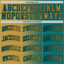 Загрузить изображение в средство просмотра галереи, Custom Teal Old Gold-Black Authentic Gradient Fashion Basketball Jersey