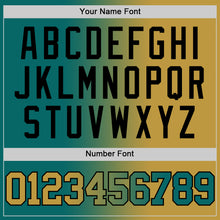 Загрузить изображение в средство просмотра галереи, Custom Teal Old Gold-Black Authentic Gradient Fashion Basketball Jersey