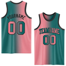 Загрузить изображение в средство просмотра галереи, Custom Teal Medium Pink-Black Authentic Gradient Fashion Basketball Jersey