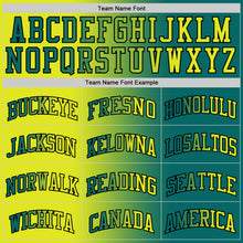 Загрузить изображение в средство просмотра галереи, Custom Teal Neon Yellow-Black Authentic Gradient Fashion Basketball Jersey