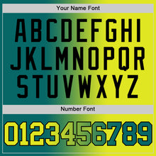 Загрузить изображение в средство просмотра галереи, Custom Teal Neon Yellow-Black Authentic Gradient Fashion Basketball Jersey