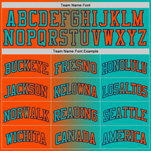 Laden Sie das Bild in den Galerie-Viewer, Custom Aqua Orange-Navy Authentic Gradient Fashion Basketball Jersey