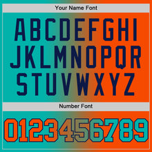 Laden Sie das Bild in den Galerie-Viewer, Custom Aqua Orange-Navy Authentic Gradient Fashion Basketball Jersey