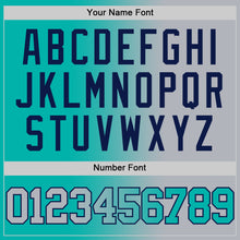 Laden Sie das Bild in den Galerie-Viewer, Custom Aqua Gray-Navy Authentic Gradient Fashion Basketball Jersey