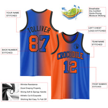 Laden Sie das Bild in den Galerie-Viewer, Custom Thunder Blue Orange-Black Authentic Gradient Fashion Basketball Jersey