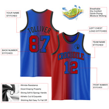 Laden Sie das Bild in den Galerie-Viewer, Custom Thunder Blue Red-Black Authentic Gradient Fashion Basketball Jersey