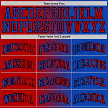 Laden Sie das Bild in den Galerie-Viewer, Custom Thunder Blue Red-Black Authentic Gradient Fashion Basketball Jersey