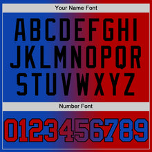 Laden Sie das Bild in den Galerie-Viewer, Custom Thunder Blue Red-Black Authentic Gradient Fashion Basketball Jersey