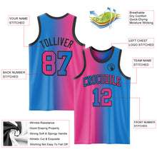 Загрузить изображение в средство просмотра галереи, Custom Powder Blue Pink-Black Authentic Gradient Fashion Basketball Jersey