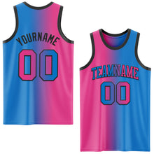 Загрузить изображение в средство просмотра галереи, Custom Powder Blue Pink-Black Authentic Gradient Fashion Basketball Jersey