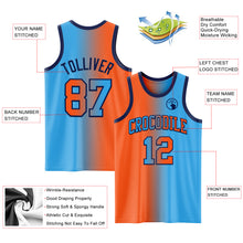 Загрузить изображение в средство просмотра галереи, Custom Sky Blue Orange-Navy Authentic Gradient Fashion Basketball Jersey