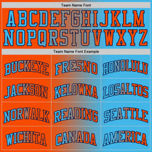 Загрузить изображение в средство просмотра галереи, Custom Sky Blue Orange-Navy Authentic Gradient Fashion Basketball Jersey