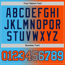 Загрузить изображение в средство просмотра галереи, Custom Sky Blue Orange-Navy Authentic Gradient Fashion Basketball Jersey