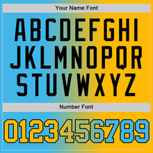 Load image into Gallery viewer, Custom Sky Blue Gold-Black Authentic Gradient Fashion Basketball Jersey