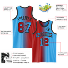 Загрузить изображение в средство просмотра галереи, Custom Sky Blue Red-Black Authentic Gradient Fashion Basketball Jersey